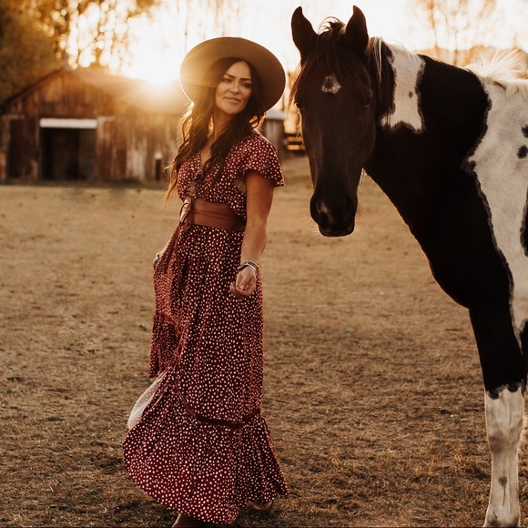 High Low Maxi Dress - rust red - Picture 2 of 7